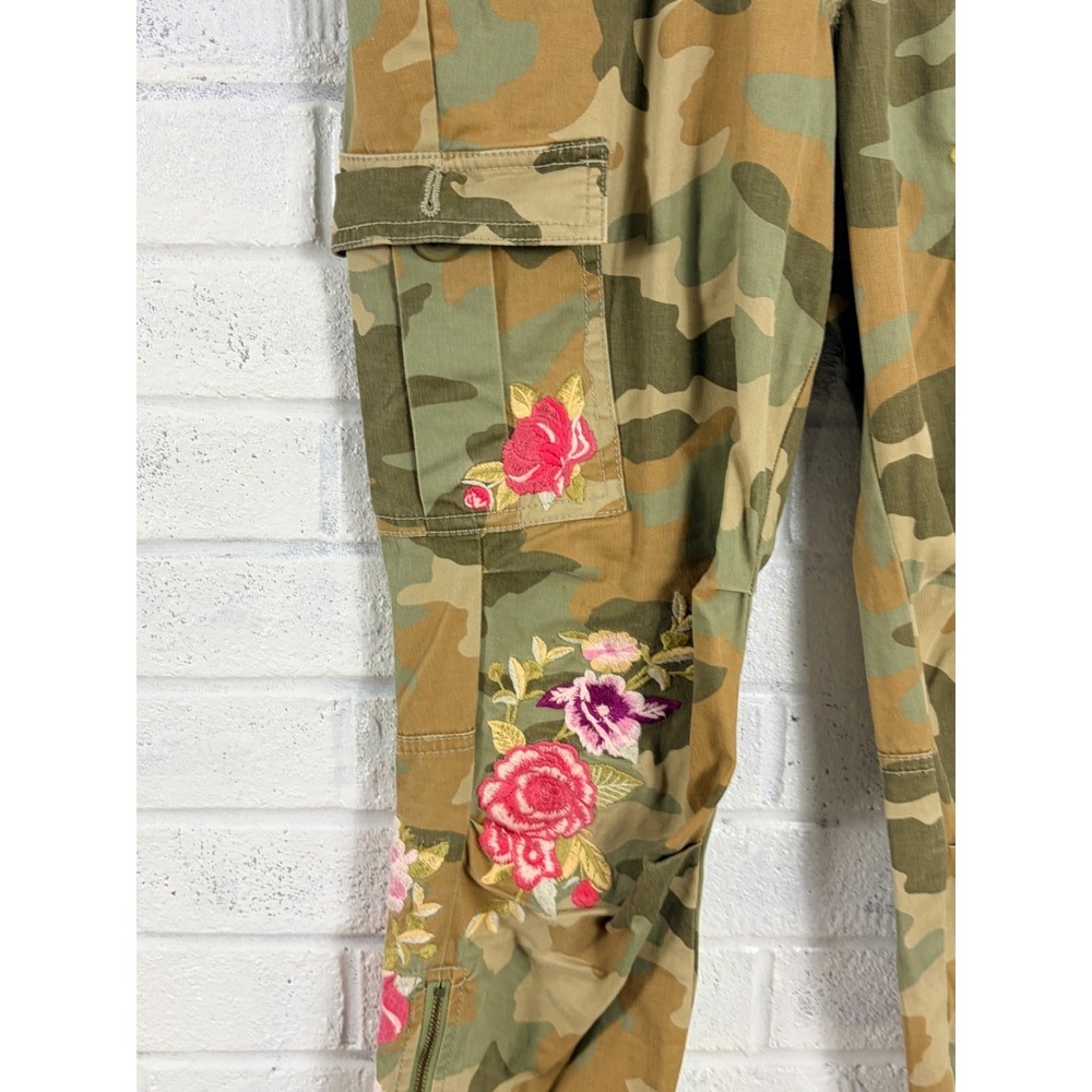 Sundance Botanic Cargo Jogger Pants Womens Petite 4 Crop Zip Hem Casual Utility - Picture 6 of 16